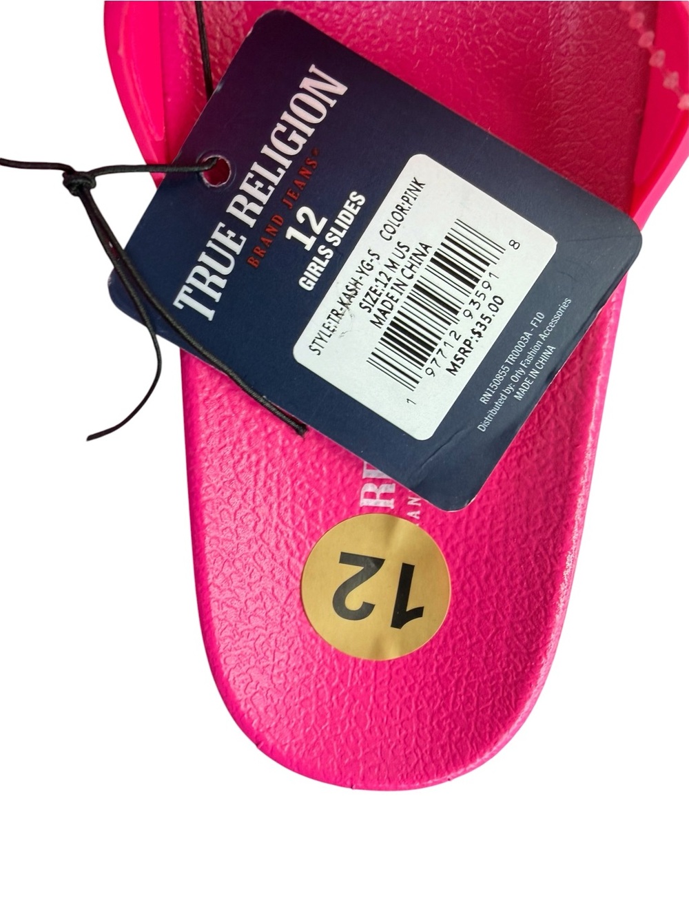 True Religion Bright Pink Girls' Slide Sandals size 11 - Picture 2 of 7
